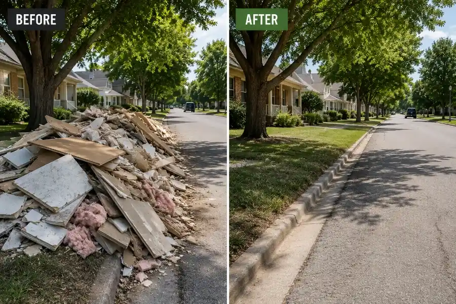 before after dumpster rental conway