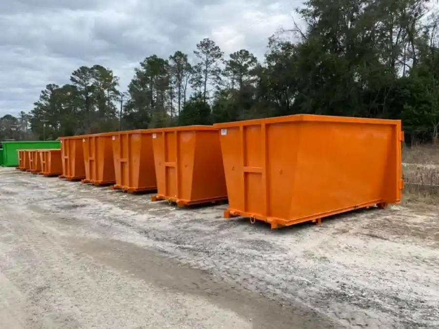 Roll-off dumpster rental containers lined up — Conway, AR same-day delivery service by Dumpster Rentals Conway